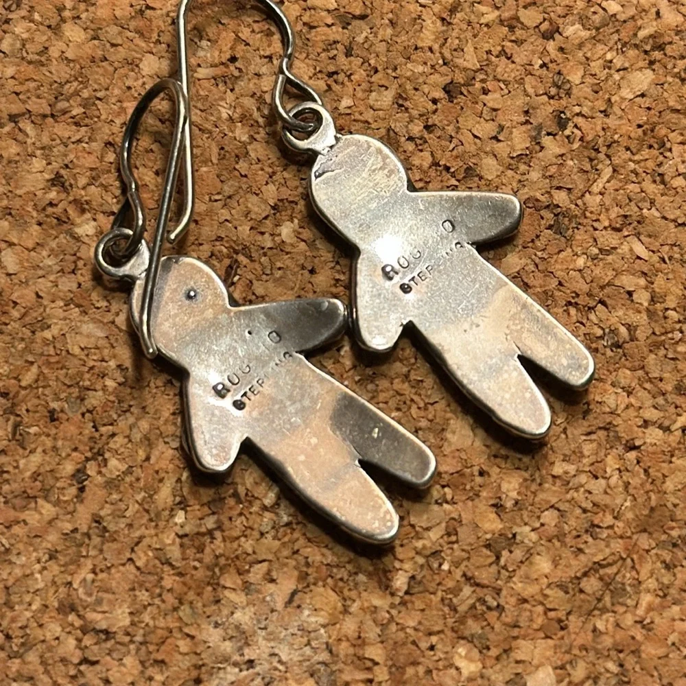 Sterling Gingerbread Earrings - Picture 4 of 7